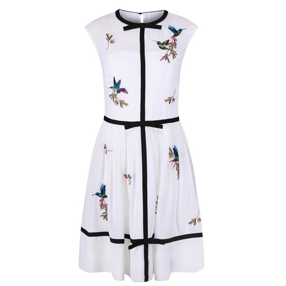 White Asymmetrical Ruffled Dress - Picture 2 of 8